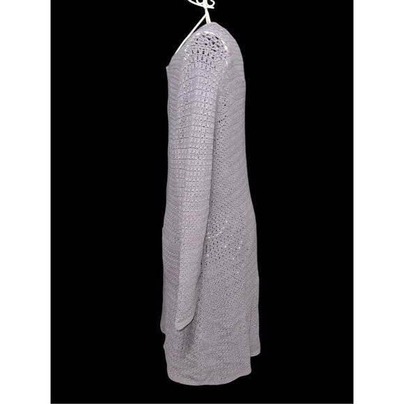 Great Condition WOMEN J Jill Sweater blue Cardigan Button Up Cable Knit blue Lon - Picture 3 of 13